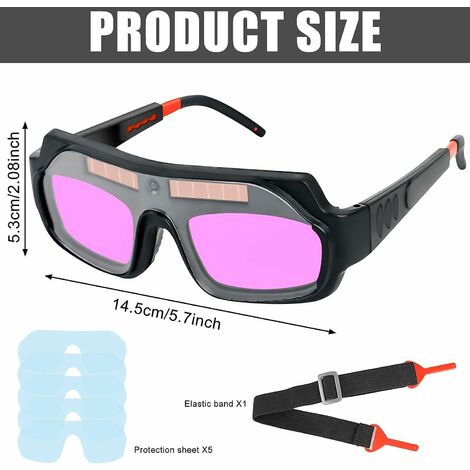 Lunettes de soudage, lunettes de soudage à gradation automatique solaire, lunettes de soudage réglables, accessoires de soudage, lunettes de soudage anti-reflets pour la protection du soudage