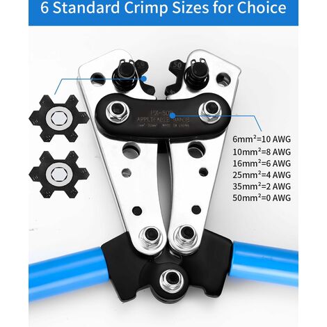 Kalitec DR50-8 Lot De 10 Cosses à Sertir 50 Mm² M8 I Connecteur Conforme à La Norme DIN 46235 I Fabriqué En Allemagne