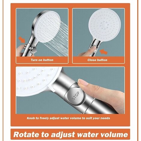 Pomme De Douche Haute Pression Avec Filetage 127 Cm Chromé Avec Déclencheur M