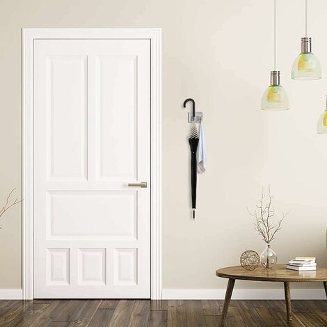 Support À Balai Mural, Porte Balai En Acier Inoxydable Avec 4 Emplacements Et 5 Crochets Pour