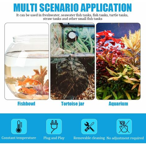 Chauffage Aquarium avec Affichage Température, Mini réchauffeur d'aquarium réglable, Appareil de Chauffage de contrôle d'aquarium, contrôle du Chauffage pour Aquarium de 45 à 75 L (100 W)