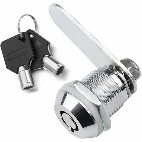 2 Serrures à Cam Uxcell 20mm - Cylindre Long 16.3mm - Clés Incluses