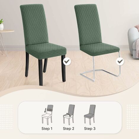 Housses De Chaise 6 Pièces Imperméables - Gris Foncé Extensible Et Lavable