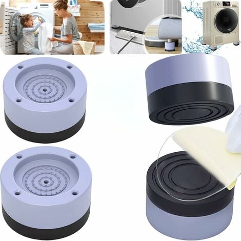 Tapis Anti Vibration Machine(Gray,4pièCes) A Laver,Pied Machine A Laver,Pour  Caoutchouc AntidéRapant Coussinets
