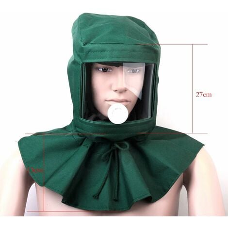Casque Masque de Protection Anti-Vent Anti-poussière pour Sablage Sableuse