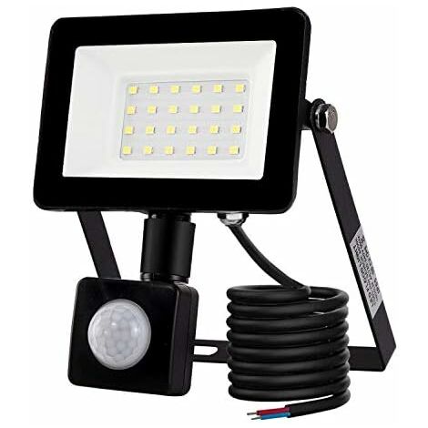 Osqi – Projecteur LED extérieur 20W – Détecteur de mouvement – Température de couleur 6500K – IP66 – Aluminium moulé sous pression (1/5)