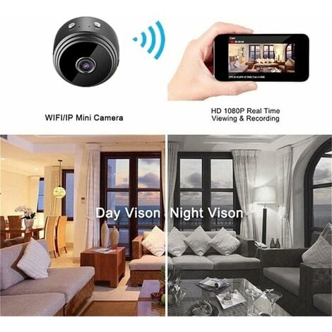 Caméra de surveillance interieur / exterieur Mini Camera Espion sans Fil HD  4K WiFi Résolution Réglable Securite