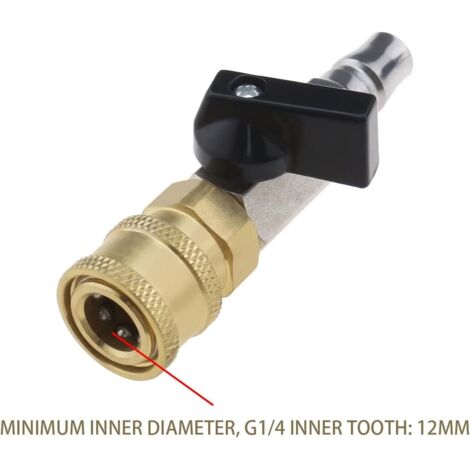 Raccord à Air Comprimé Avec Robinet à Boisseau Sphérique - 3/8" - Pression Max 20 Bar - Laiton Chromé