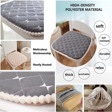 2Er Set Coussin De Chaise 40X40X5Cm Coussins De Siège Lavable