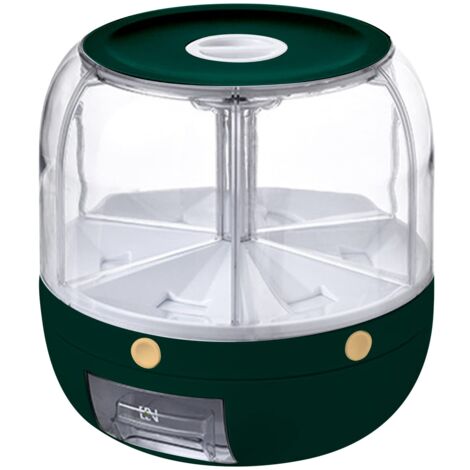 Distributeur De Riz 6 Grilles 6 Kg - Récipient Rotatif 360°, Transparent - Pour Céréales, Légumineuses, Garde-manger