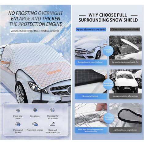 Housse De Protection Pare-brise Voiture 143x92 Cm | Anti-gel, Anti-UV, Anti-neige | Universelle Berlines SUV