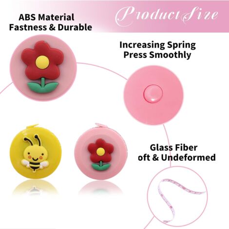 ASTARON Lot De 4 Rubans à Mesurer Souples Rétractables Pour La Couture 1524 Cm 15 M Avec Regle De Mesure Des Fractions Pour La Couture