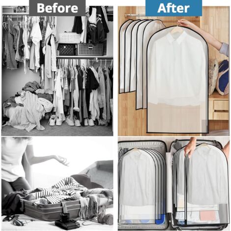 Lot De 8 Housses De Protection Pour Vêtements Avec Zip - Transparentes, Anti -poussière Et Imperméables - Pour Costumes, Chemises, Manteaux Protection Costumes Penderie Lot De 8 Housses De Protection Pour Vêtements Avec Zip - Transparentes, Anti -poussière Et Imperméables - Pour Costumes, Chemises, Manteaux Protection Costumes Penderie