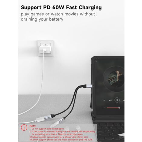 Adaptateur USB-C Vers Jack 3,5 Mm - Puce Hi-Fi, Alliage Aluminium, Pour Téléphone/ordinateur - 3
