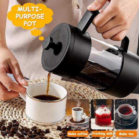 Cafetière à Piston 1000 Ml En Verre Borosilicate – Style Classique Couleur Bois – Marque GUHAOOL (fabriquée En Chine)