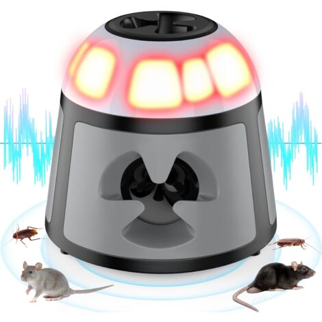 Ultrason Souris et Rats, Repulsif Souris Ultrasons 360° Anti Souris avec Lumière LED Appareil Ultrason pour Nuisible Rongeurs Plug (1/5)