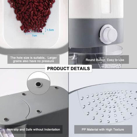 Distributeur De Riz 10kg - Seau étanche, Mesure Intégrée, Protection Contre Humidité Et Insectes