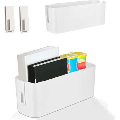 2 Paniers De Rangement Chevet Lit Suspendu - Organisateur Gris Blanc Multifonction