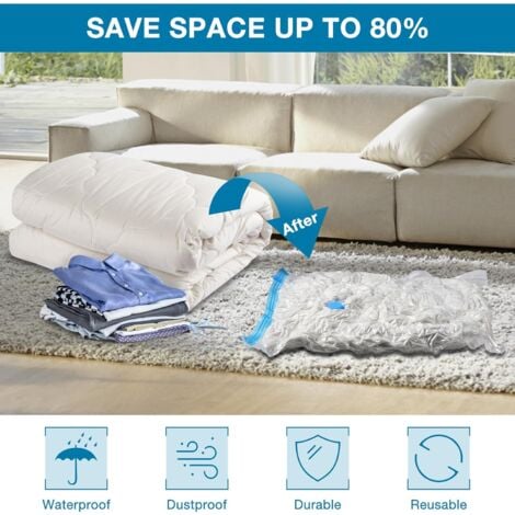 Lot De 5 Sacs Rangement Sous Vide 60x80cm - Diboniur - Pour Vêtements, Couettes