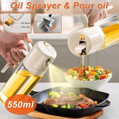 HUAERSICO 470ml Spray Huile Cuisine 2-in-1 - Vaporisateur Huile En