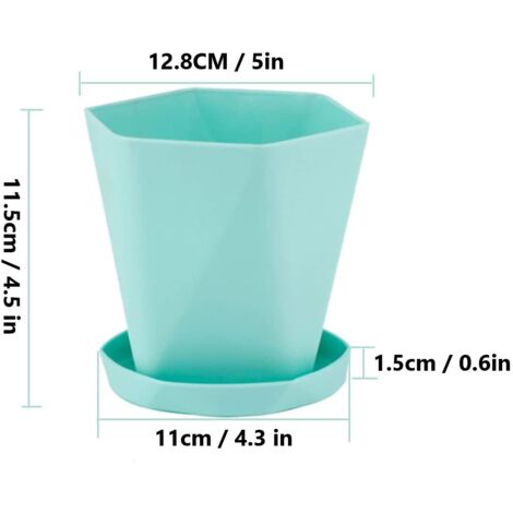 3 Pièces Pots De Fleurs En Plastique, 13Cm Pot De Fleur Coloré Semoir