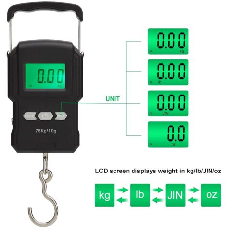 Pèse-personne électronique 300kg – Balance Suspendue LCD (orange, ABS)