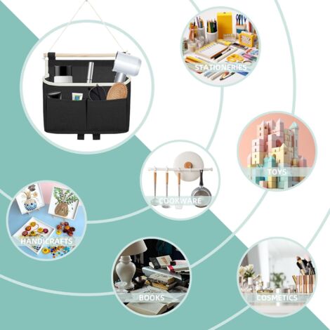 Aimeke 2 Pièces Sac Rangement Mural Suspendu – Organisateur Poches Avec Crochets Adhésifs, Chambre, Salle De Bain, Bureau