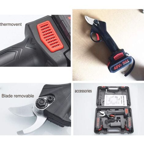 Sécateur électrique Sans Fil, 2 Ciseaux De Coupe D... - Grandado