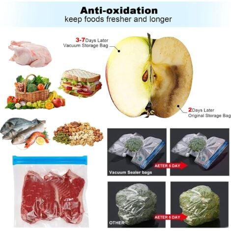 Machine Sous Vide Alimentaire, Mini machine à emballer sous vide, Appareil de Mise Sous Vide la Cuisine avec 10 Sacs sous Vide