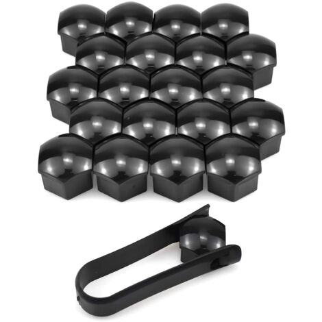 Jusch – Cache écrou 19 mm – Lot de 20 capuchons hexagonaux – Protection contre corrosion pour écrous de roue – Installation facile