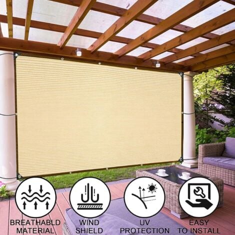 Voiles D'Ombrage pour Patio Voile,Ombrage Pergola,Voile Ombrage Jardin Filet D'Ombrage avec Perforations 3mX4m