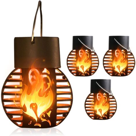 Lampe Flamme Solaire,Lanterne Solaire Extérieure,Lanterne solaire exterieur jardin,Lumière Solaire Flamme,Lanternes d'extérieur(4PCS)