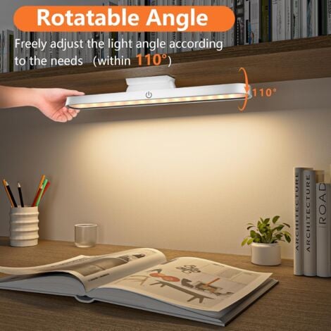 Reglette LED Cuisine Sans Fil, Lumiere Rechargeable USB, Lumière Magnétique, Lampe de Bureau à Luminosité Réglable