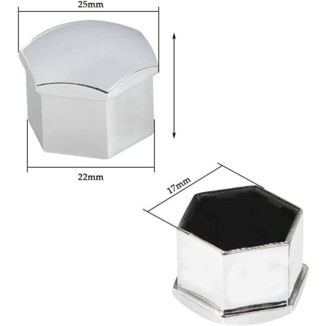 Lot De 20 Capuchons D'écrou De Roue Pour Peugeot 306 - Couvre-écrous Hexagonal 21 Mm Argenté Avec Outil De Démontage - 6