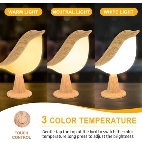 Lampe de Chevet Tactile, Lampe De Table Rechargeable, 3000K-6000K