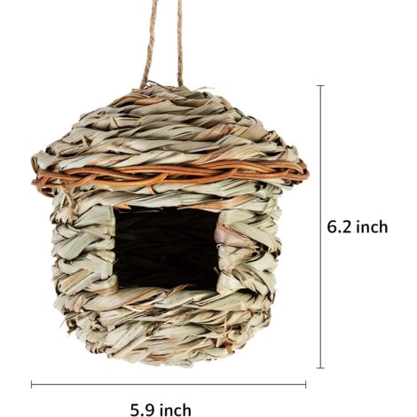 Nichoir Oiseaux Tissé, Nid Oiseau Fait à La Main, Maison Oiseaux Exterieur, Adapté aux Petits Oiseaux Tels Que Les Colibris, Les Mésanges
