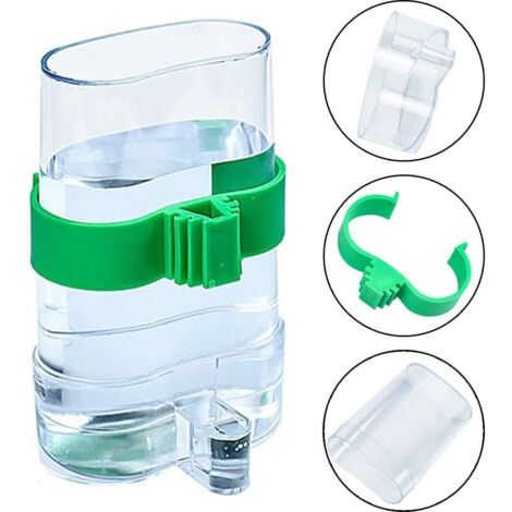 Bouteille d'eau en Cage à Oiseaux, 2 Pièce Oiseaux Mangeoires Eau Automatique, Distributeur d'eau Transparent pour Oiseaux, Abreuvoir Automatique