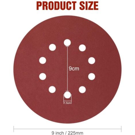 Lot De 15 Disques Abrasifs Autoagrippants Jaunes Feuilles Abrasives Feuilles Abrasives Feuilles Abrasives Multitrous O 225 Mm Grain 120 Pour Ponceuse A Sec Ponceuse Girafe Ponceuse Murale