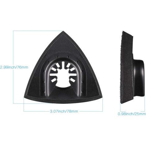 4Pcs Delta Patin de Ponçage 80mm Multi-outil Accessoires pour Patin de Fixation, Lame à Multi Outil, Accessoires Outil Oscillant pour Worx Mikita Dewalt Power Tool, Worx Tool, Bosch Multi Outil