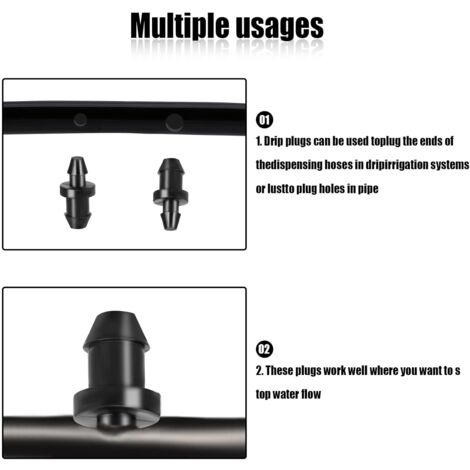 Lot De 100 Bouchons D'extrémité Pour Tuyau D'arrosage Goutte à Goutte De 16 Mm - Pour Tuyau D'arrosage Goutte-à-goutte