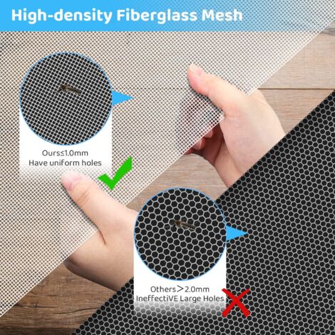 300x120cm Moustiquaire Fenêtre, Rouleau moustiquaire fenetre ajustable, Blanc filet en fibre de verre Ignifugation Durable, Filet moustiquaire anti-insectes Mouches,