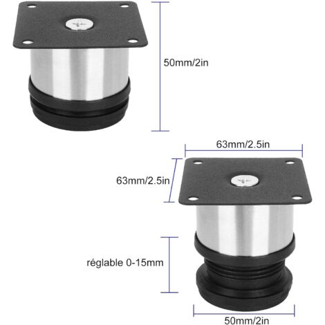 MUXHEL Lot De 8 Pieds De Canapé De Hauteur - 10 Cm - Pieds De Rechange