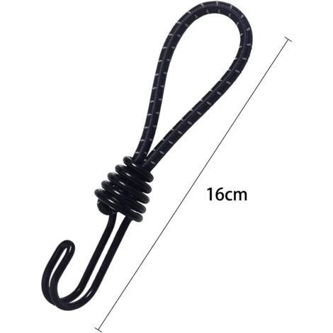 Corde Tension Extensible 15cm Lot De 20 Tendeurs élastiques Avec Crochets 15cm - Extensibles Jusqu'à 26cm, En Latex, Pour Bâches, Camping Lot 20 Tendeurs Camping Bâche
