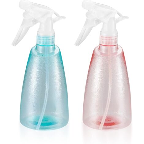 2 Pièces Flacons Pulverisateur Vide 500ML, Vaporisateur Bouteilles en Plastique, Bouteille Spray Vide, Flacon Pompe Vide pour Ménage, Jardin, Coiffeur, Plantes, Fleurs - Rose/Vert (1/5)