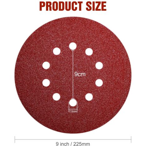 KONGMING 80 Pièces Disque Abrasif 150mm Grain 40 60 80 120 180 220 320 400 15 Trous Pour Ponceuse Excentrique