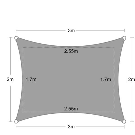 Voile D'ombrage Rectangulaire 2.5x3m Imperméable Toile Ombrage UV Protection Pour Patio Jardin Terrasse Exterieur Balcon Beige 91607545