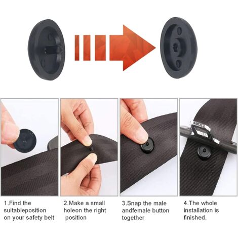 30 Paires Boutons De Ceinture De Sécurité - Universel Pour Voiture - Bloque Ceinture Anti-Glisse - Noir/Gris/Beige - 5
