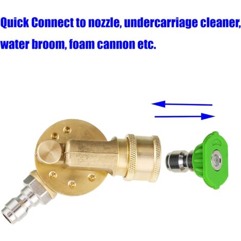 Outil Nettoyage Zones Difficiles Coupleur Pivotant Laiton Pour Nettoyeur Haute Pression - 5 Angles Réglables (jusqu'à 180°), Connexion Rapide 1/4