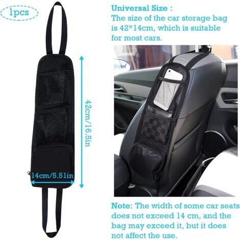 Organisateur Latéral de Siège Sorganisateur de Voiture 2PCS Sac Rangement Voiture Pliable Sac de rangement en maille Sac à suspendre pour Voitures, Camions