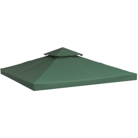 Toile de Rechange pour pavillon tonnelle Tente 3 x 3 m Vert foncé (1/5)